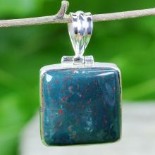 BLD991-Blood Agate Gemstone Beautiful Plain Setting Pendant With 925 Sterling Silver Wholesale
